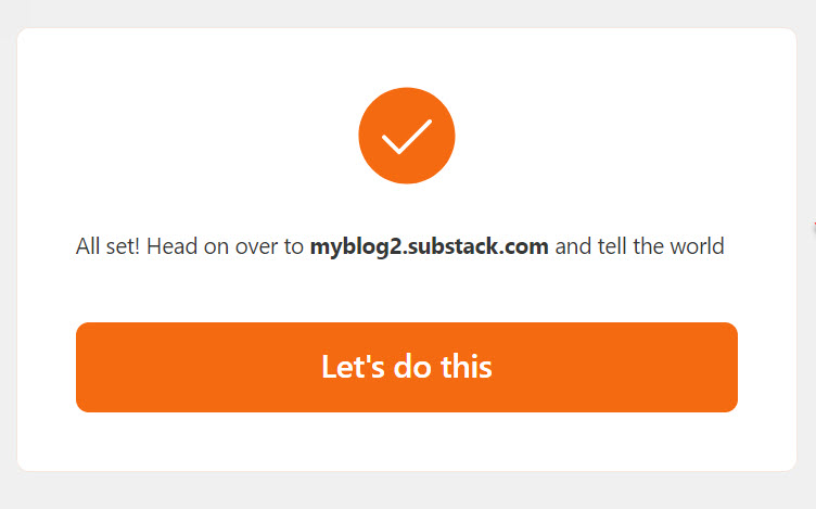 Substack Profile completed