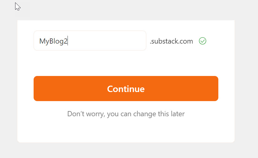 Substack Choose your URL name