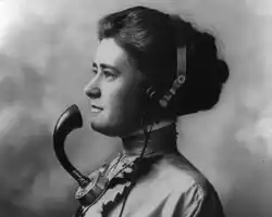 The image of a telephone operator, late 19 century