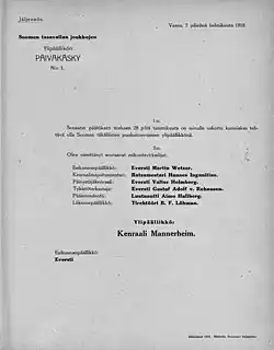 military document of Finland