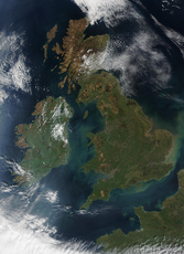 Satellite image of the United Kingdom