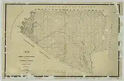 Map of lands in Mississippi ceded by the Chickasaws