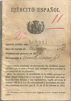 military document of Spain