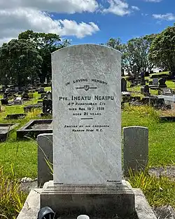 Gravestone of Ingatu Ngaipu. O'Neill's Point Cemetery