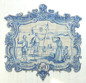 Tile panel depicting the foundation of Colonia del Sacramento in 1680. Portuguese Museum, Colonia.