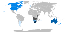 Map of countries with Afrikaans speakers