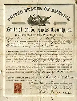 Certificate of Naturalization