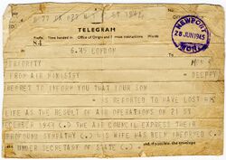 WW2 Casualty Telegram