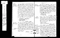 Baptism record of Arthur Mignault