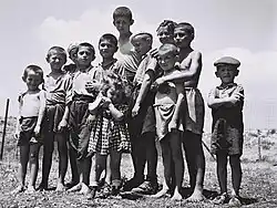 Orphans survivors of the holocaust at the reception camp in Atlit, British Mandate for Palestine. 1944