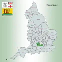Map showing the traditional, geographical county of Berkshire, England