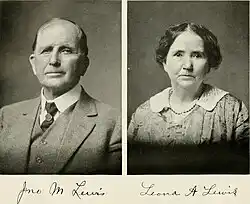 Photo of John Madison Lewis and wife Leona Augusta Dunnica Lewis, from the book "A history of Texas and Texans", 1914