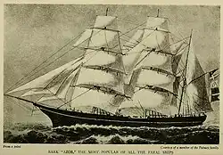 The bark "Azor", which operated between Boston and Horta in the Azores Islands in the mid- and late 1800s