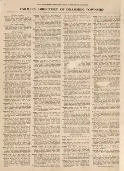 Page of the Atlas and farmers' directory of Eau Claire County, Wisconsin, 1931