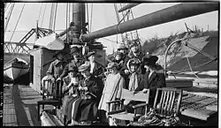 Passengers onboard the ship Patterson, Seattle, October 16, 1917