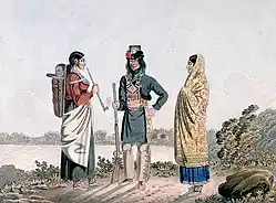 A Métis man and his two wives