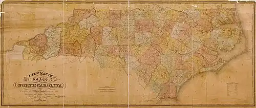 Map of North Carolina, 1833