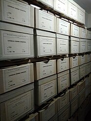 Records at Central State Historical Archives in Kyiv can be found in these boxes.