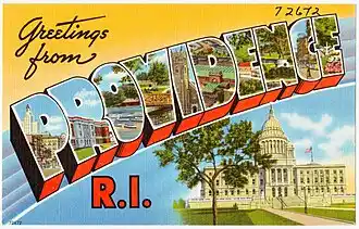 Greetings from Providence, R.I. postcard