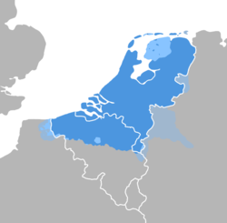 Distribution of the Dutch language in Western Europe