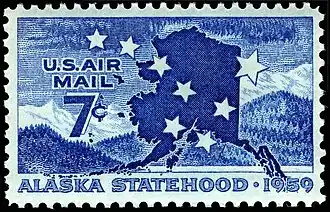 Alaska Statehood US Postage Stamp 1959