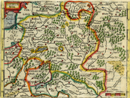 Map of Lithuania, published in Amsterdam in 1609