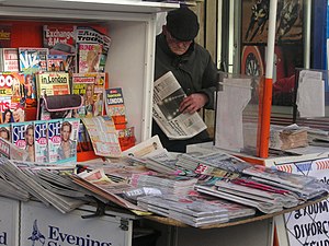 Newspaper vendor, now