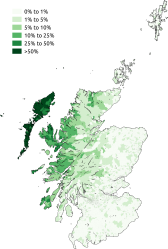 A map of Gaelic speakers in Scotland today