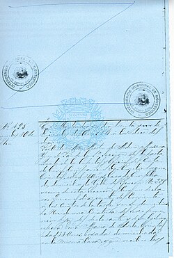 Birth certificate of Irma Avegno. Montevideo, 1881.