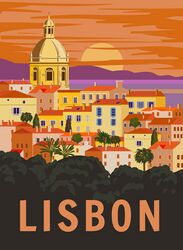 Vintage travel poster for Lisbon