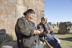 Senior Armenian Women. Noratus Cemetery, Armenia
