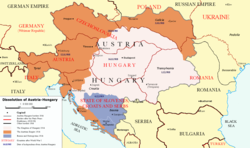 Dissolution of Austria-Hungary after the Paris Treaty, 1919