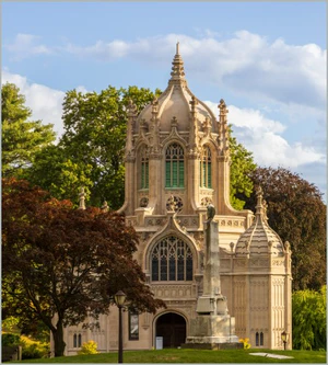 chapel, Green-Wood Cemetery, cemetery, graves