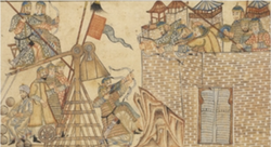 A depiction of a Mongol siege