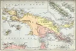 map of the island of New Guinea 1884