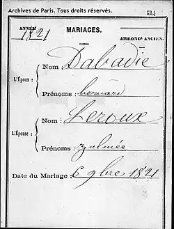 marriage document