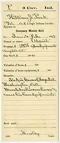Page of Compiled Military Service Record