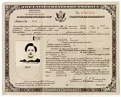 naturalization certificate