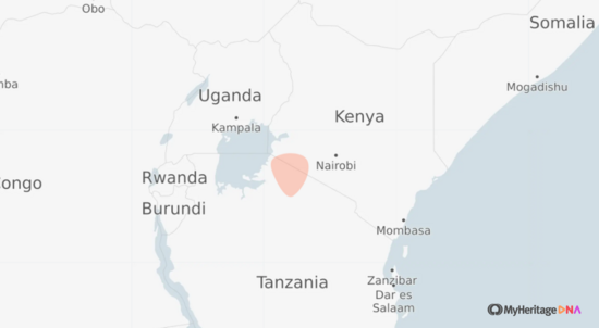Maasai ethnicity map (MyHeritage)