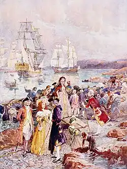 Henry Sandham, arrival of Loyalists in New Brunswick in 1783