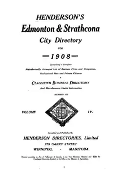 Henderson's Edmonton Directory 1908