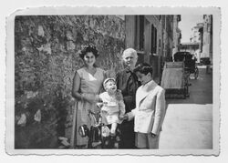 Grandmother with her grandchildren in 1952, Tuscany, Italy