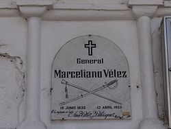 Tombstone of Marceliano Vélez. San Pedro Cemetery, Medellín