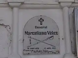Tombstone of Marceliano Vélez. San Pedro Cemetery, Medellín