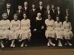 Early 1900's Catholic Confirmation Class's photo with priest.