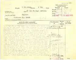 Military Cross Citation