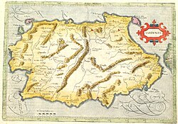 Historical cartography of Sardinia by Mathias Quad from 1592