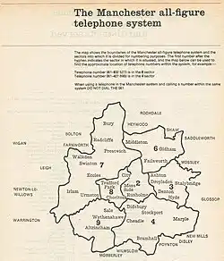 Photograph of 1975 Manchester Telephone Directory map