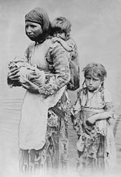 Armenian woman and her children from Geghi, 1899
