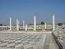 The ruins of the ancient Macedonian capital Pella are in Greece today